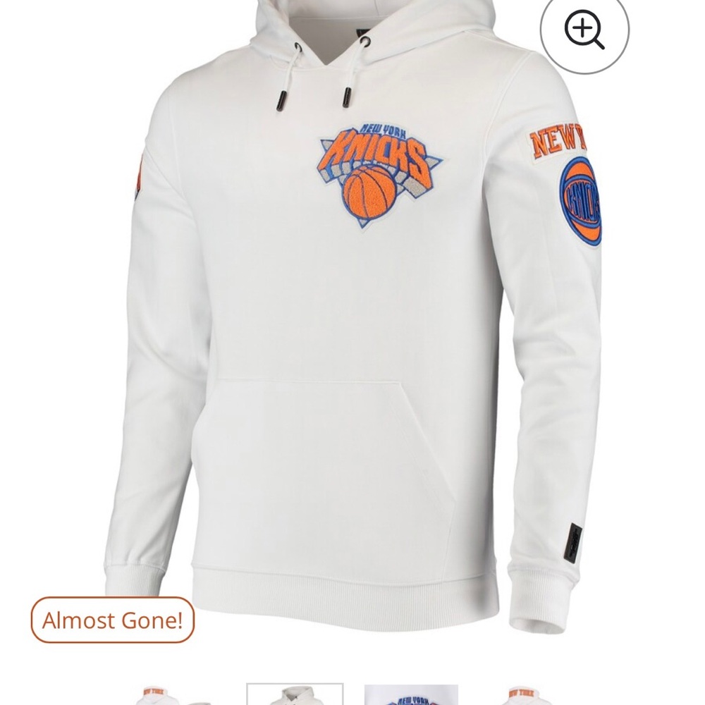White and Orange Knicks Hoodie Sweatshirt